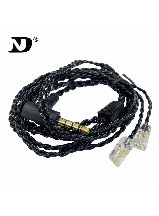 إن دي كابل ND 10-2 سماعات احترافي، نحاس خالٍ من الأكسجين، صوت عالي الدقة Hi-Fi، 3.5 مم، 2-Pin قابل للفصل، كابل سماعات IEM متوافق مع KZ و CCA و TRN و QKZ و CVJ - Image 1